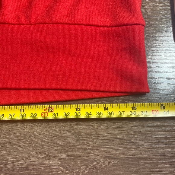 Vintage 80’s Red V-Neck Women's Top Super Soft Cropped Small - Picture 6 of 6